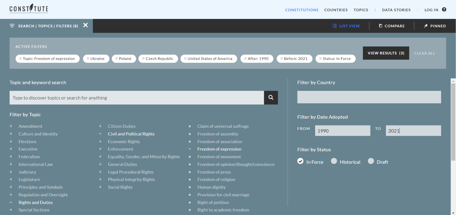 How to explore constitutions on CONSTITUTE? - Center for Constitutional ...